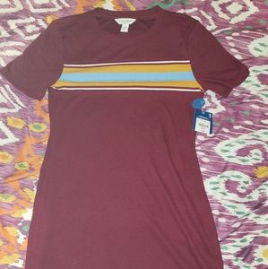 Burgundy fitted mini dress